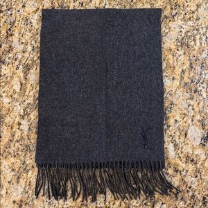 Yves Saint Laurent Charcoal Gray Scarf
